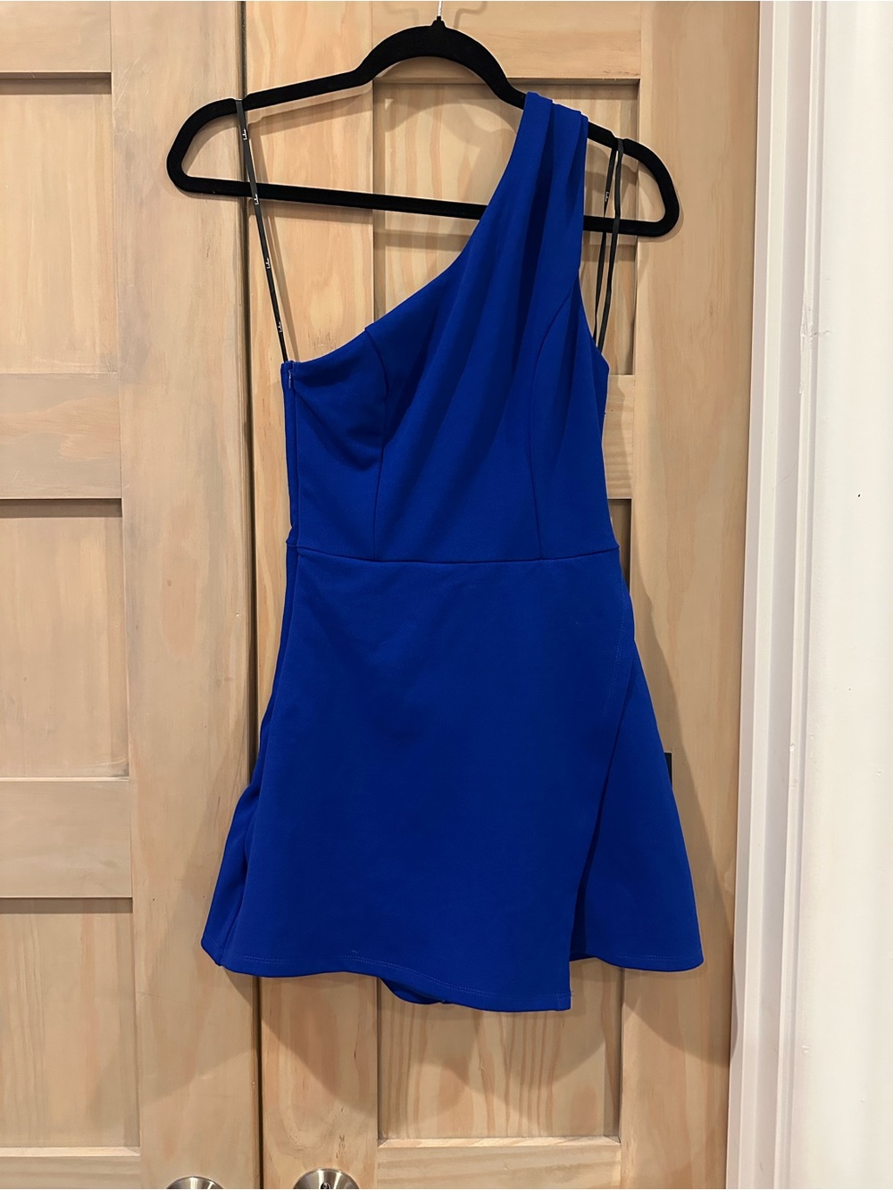 Lulu's One-Shoulder Royal Blue Romper